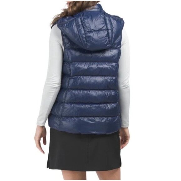 Peter Millar Women's Navy Chiron Hooded Puffer Vest Size Large New with Tag - Picture 2 of 4